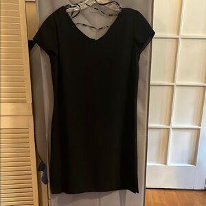 Black V-Neck Sheath Mini Dress